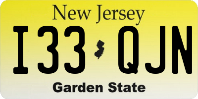 NJ license plate I33QJN