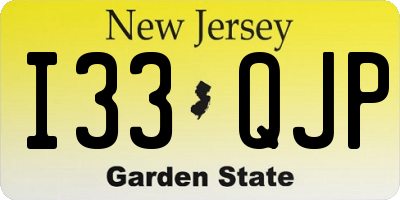 NJ license plate I33QJP