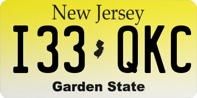 NJ license plate I33QKC