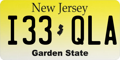 NJ license plate I33QLA