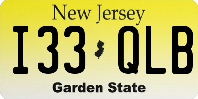 NJ license plate I33QLB