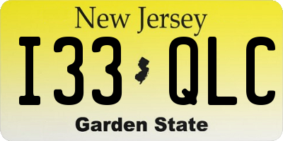 NJ license plate I33QLC