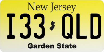 NJ license plate I33QLD