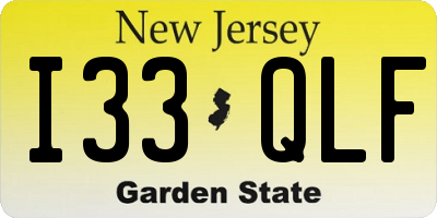 NJ license plate I33QLF