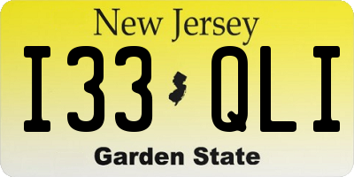 NJ license plate I33QLI