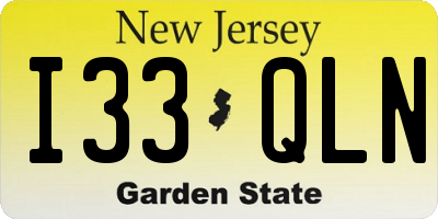 NJ license plate I33QLN
