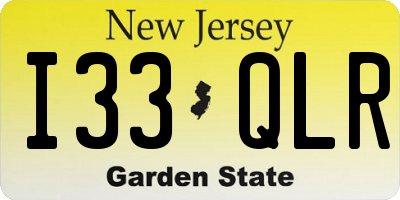 NJ license plate I33QLR
