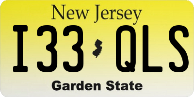 NJ license plate I33QLS