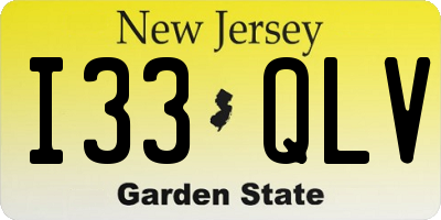NJ license plate I33QLV