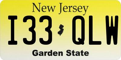 NJ license plate I33QLW