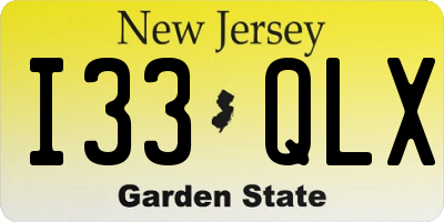 NJ license plate I33QLX