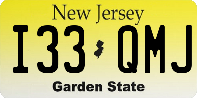 NJ license plate I33QMJ