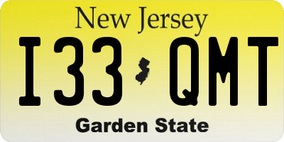 NJ license plate I33QMT