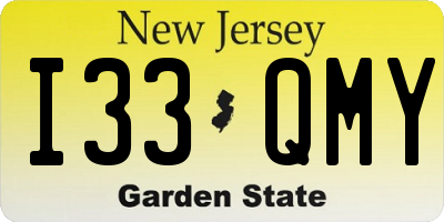 NJ license plate I33QMY
