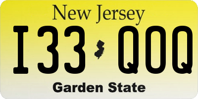 NJ license plate I33QOQ