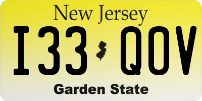 NJ license plate I33QOV