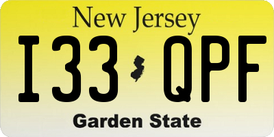 NJ license plate I33QPF