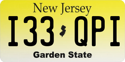 NJ license plate I33QPI