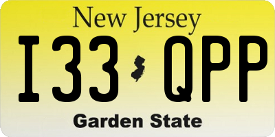 NJ license plate I33QPP