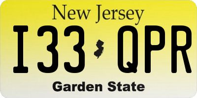 NJ license plate I33QPR