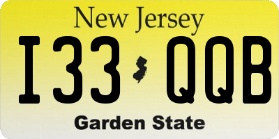 NJ license plate I33QQB