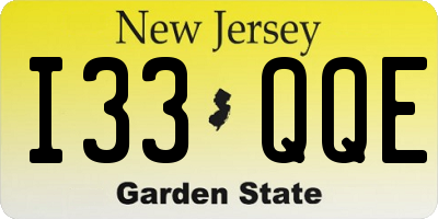NJ license plate I33QQE