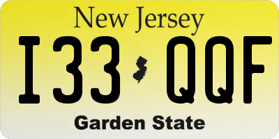 NJ license plate I33QQF