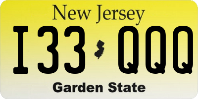 NJ license plate I33QQQ