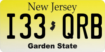 NJ license plate I33QRB