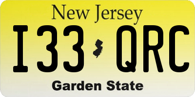 NJ license plate I33QRC
