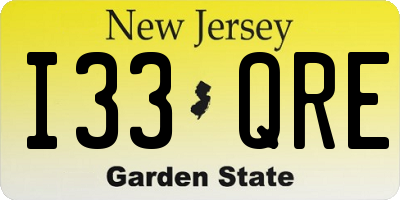 NJ license plate I33QRE