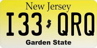 NJ license plate I33QRQ