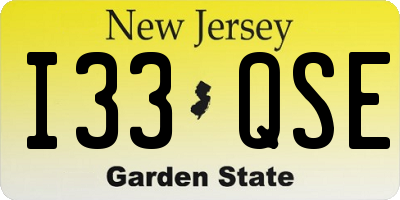 NJ license plate I33QSE