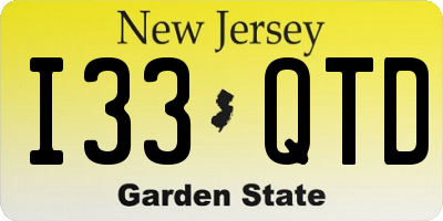 NJ license plate I33QTD