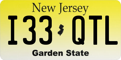 NJ license plate I33QTL