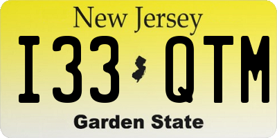 NJ license plate I33QTM