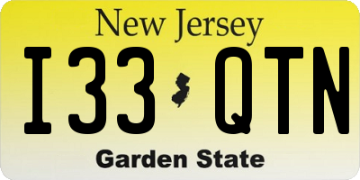 NJ license plate I33QTN