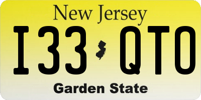 NJ license plate I33QTO