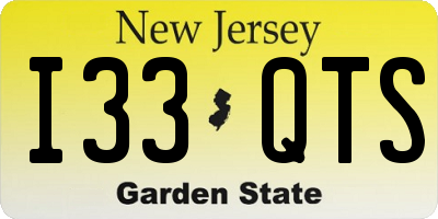 NJ license plate I33QTS