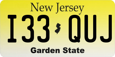 NJ license plate I33QUJ