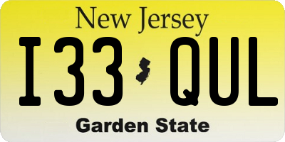 NJ license plate I33QUL