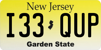 NJ license plate I33QUP