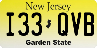 NJ license plate I33QVB