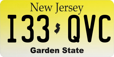 NJ license plate I33QVC