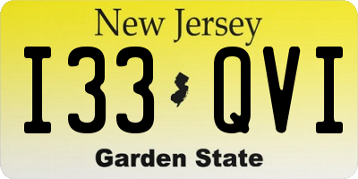 NJ license plate I33QVI