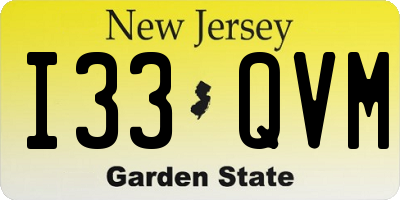 NJ license plate I33QVM