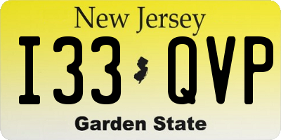 NJ license plate I33QVP