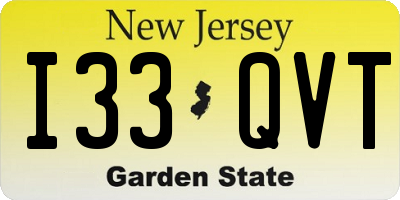NJ license plate I33QVT