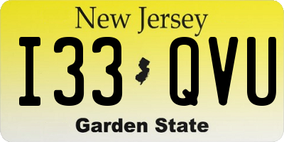 NJ license plate I33QVU