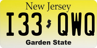 NJ license plate I33QWQ
